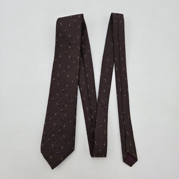 Vintage 1959 Claude Du Pre Collectible Tie Brown Small Paisley 3 Inch X 58 Inch - Picture 5 of 5
